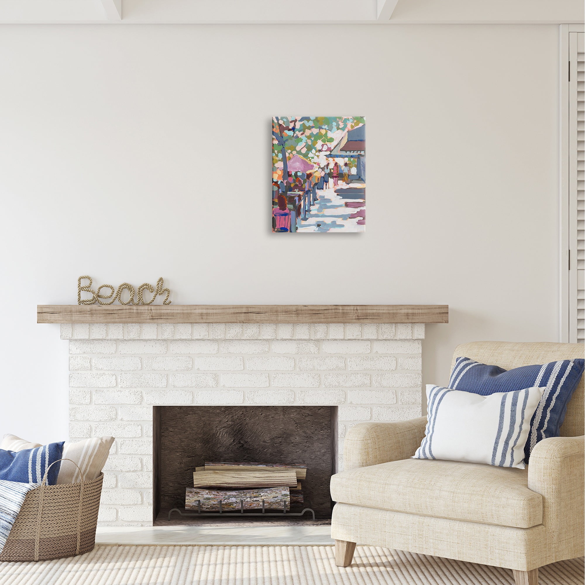 Stupell Industries Abstract City Market Abstract Painting Gallery Wrapped Canvas Art Print Wall Art, 16 x 20