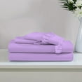 thumbnail image 4 of 4 Piece Ruffle Sheet Set, 2" Inch Ruffle Hem On Flat Sheet, 21 Inch Deep Pocket, 100% Egyptian Cotton, 800 TC, Olympic Queen Size, Solid Lilac, 4 of 4