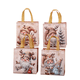 thumbnail image 1 of Bolsas de mano navideñas no tejidas, paquete de 12, estampado dorado, 1 of 3