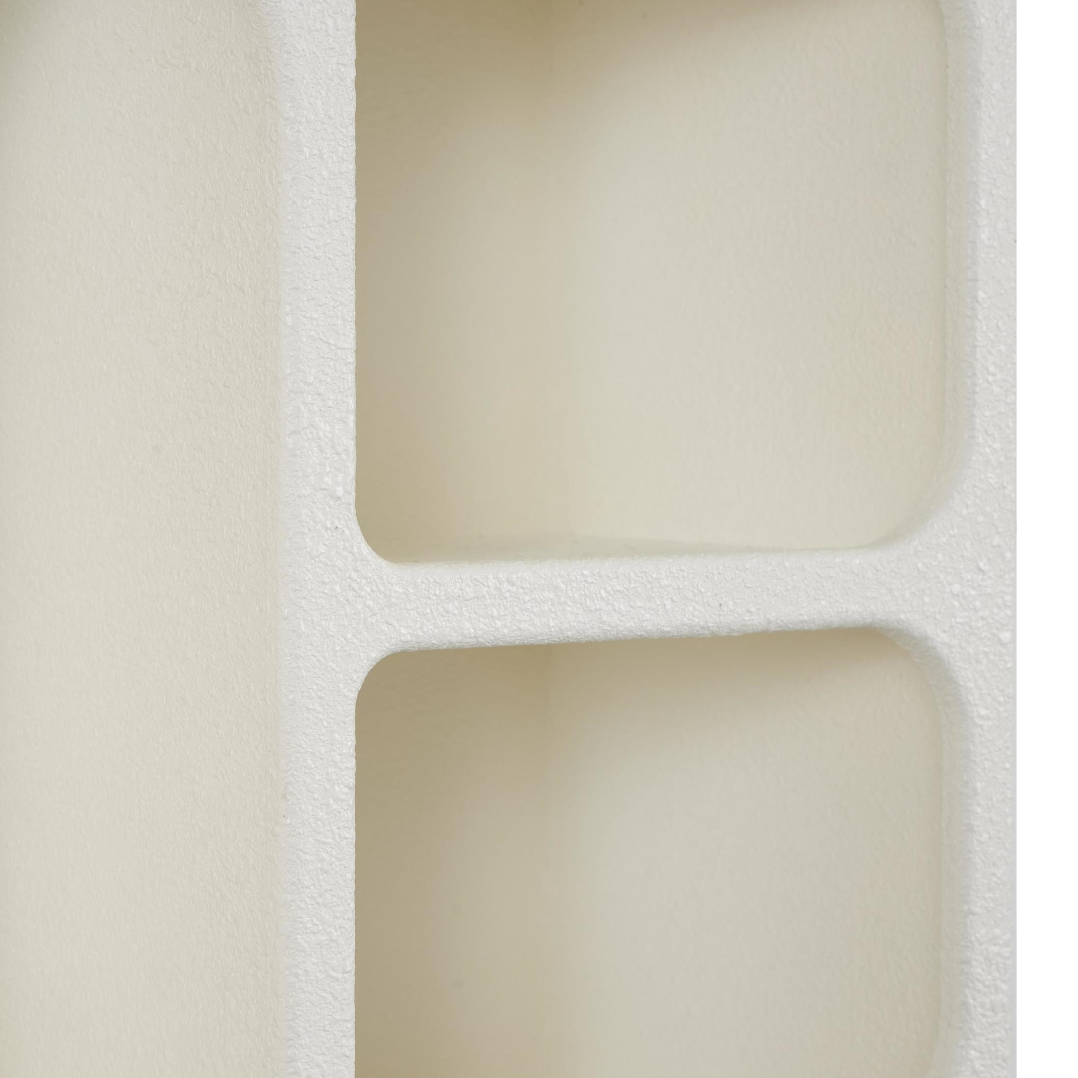DecMode 16" x 8" Arched 4-Tier Cream Geometric Wall Shelf with Rounded Block Shapes