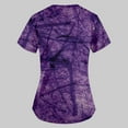 thumbnail image 7 of EHTMSAK Scrub Top for Women Fashion 2023 Floral with Pocket Short Sleeve V-Neck Tops Working Uniform Cartoon Print Blouse Purple XL, 7 of 7