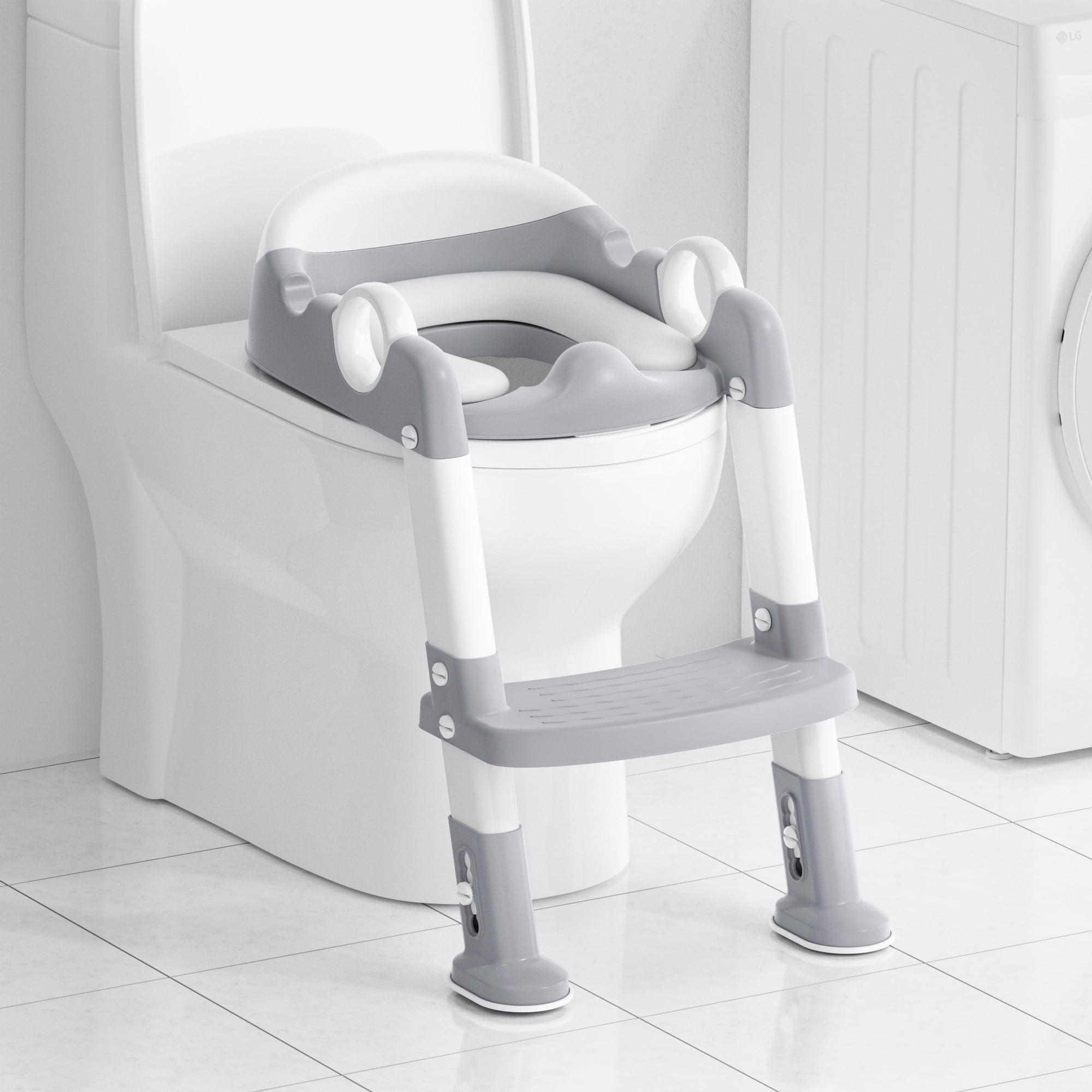 Mangohood Potty Training Toilet Seat with Step Stool Ladder for Unisex Kids, Height Adjustable