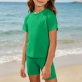 thumbnail image 4 of Mifsaly Girls 2 Piece Summer Outfit Sets Crew Neck Short Sleeve T-Shirts and Stretch Biker Shorts Kids Casual Sport Home Playwear Basic Matching Clothes, 4 of 9