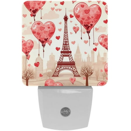 

Valentine s Day LED Square Night Lights - Energy Efficient and Contemporary Design - for Bedrooms and Hallways - Includes Sensor with Auto on/Off - Easy Installation