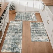 Farmhouse Kitchen Rugs Set 3 Piece, Boho Kitchen Mats for Floor, Non-Slip Kitchen Rug Waterproof Mats for Kitchen, Runner Rugs for Hallway Laundry Holiday Sink Decor