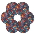 thumbnail image 7 of Yayeee 6 PCS Drink Coasters with Holder Set Woven Absorbent Round Tabletop Hot Pad, Purple Dragon Scales Pattern, 7 of 7