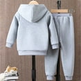 thumbnail image 6 of HCNTES Baby Boy Clothes Fashion Hoodie Outfits Hooded Tops Sweatpant Kids Toddler Boys Pant Clothing Sets(Q7-Grey,3-4 Years), 6 of 7