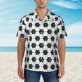 thumbnail image 2 of Xecao Soccer print Hawaiian shirt - a stylish short-sleeve button-down for men, perfect for casual beach and tropical outings., 2 of 9
