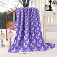 thumbnail image 2 of Purple Cartoon Unicorn Cloud Pattern Blanket,Comfortable Soft Flannel Throw Blanket,All Season,Warm Lightweight Blankets for Sofa Bed Couch Living Room Chair,40"x50", 2 of 4