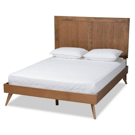 Bowery Hill Ash Walnut Finished Wood King Size Platform Bed