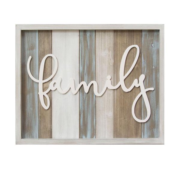 Stratton Home Decor S09588 Rustique Famille Bois Mur Decor