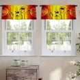 thumbnail image 2 of LALILO Kitchen Curtain Valance Flower Oil Oil Art Flower Rod Pocket Window Curtain 52"x 18" Set of 2, 2 of 5