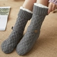 thumbnail image 3 of Sherpa Lined Slipper Socks for Women, Non-Slip Cozy Winter House Socks, Soft Fuzzy Socks, Christmas Gifts for Women & Ladies Stocking Stuffers, Dark Gray, 3 of 8