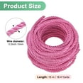 thumbnail image 3 of Uxcell 16 Yards Soft Twisted Rope Trim, 5 mm/0.2 in Dark Pink Polyester Twisted Silk Rope Cord for DIY Craft, 3 of 7