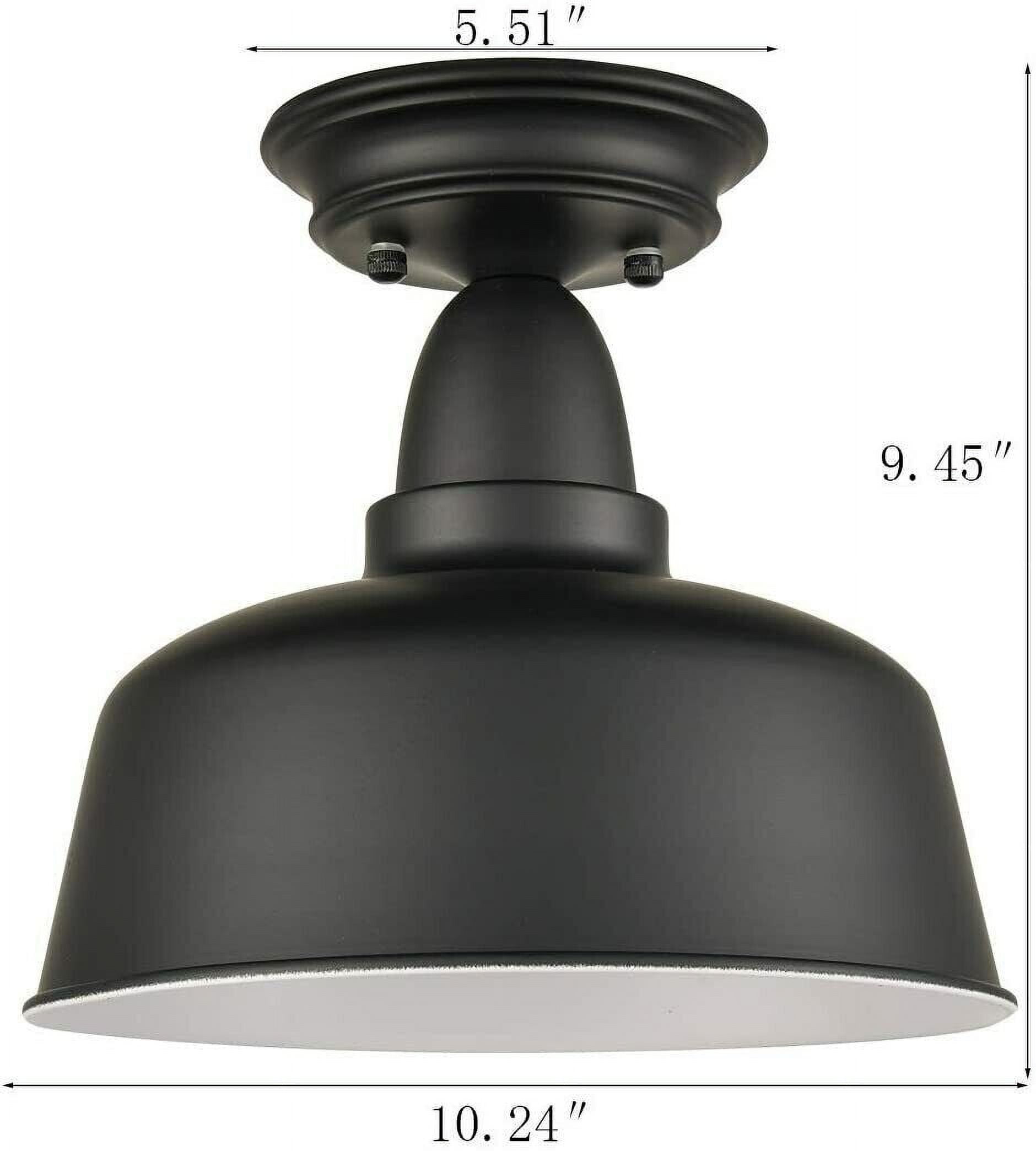 Farmhouse Matte Black Ceiling Light Fixture Rustic Barn Flush Mount Ceiling Lights