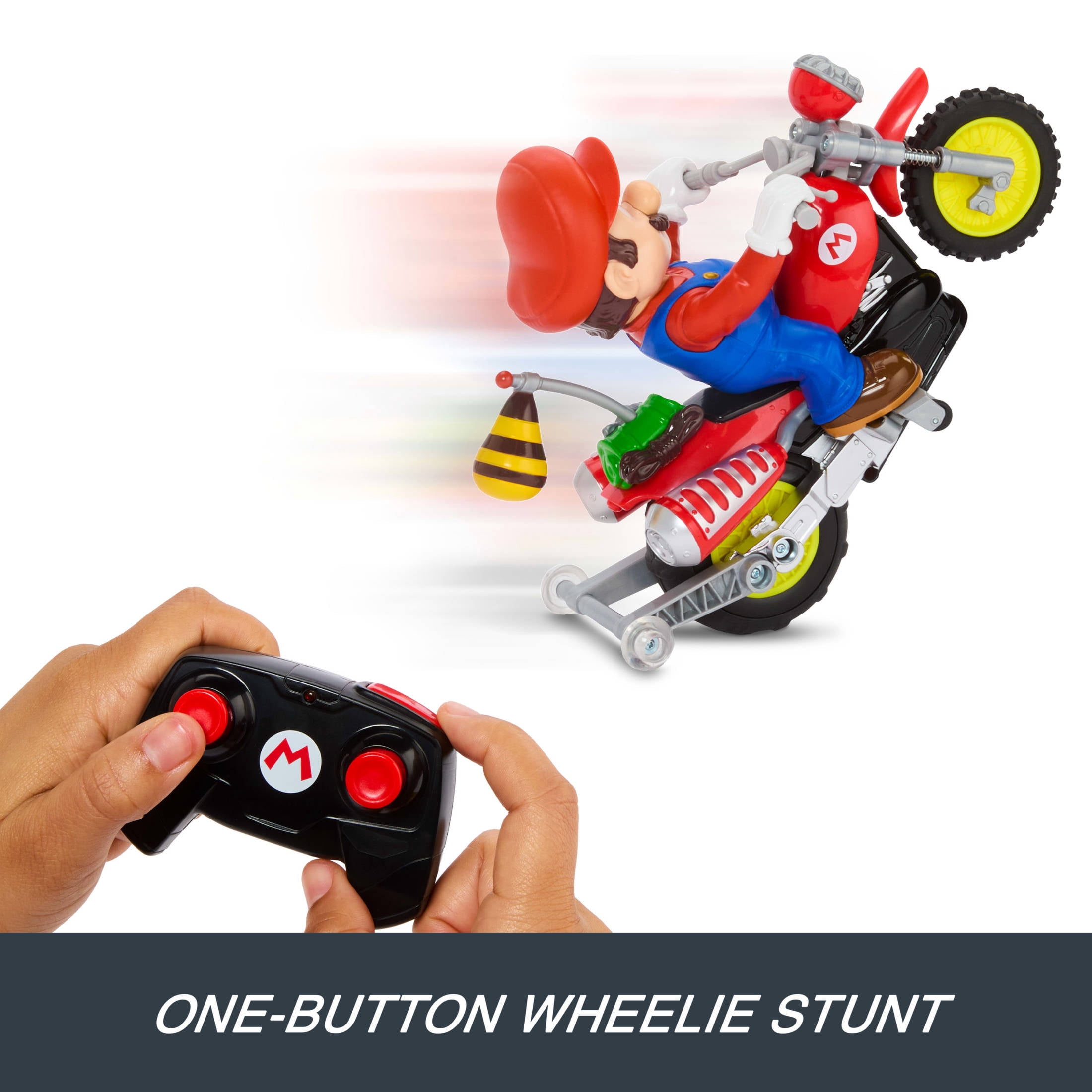 Hot Wheels Mario Wheelie Motocross RC, Remote-Controlled Battery-Powered Vehicle