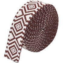 5 Yards Ethnic Polycotton Webbing, 1-1/2 inch(38mm) Wide Rhombus Jacquard Ribbon Vintage Craft Sewing Lace Trim for Clothing, Bag, Headbands, Pillowcases, Coconut Brown