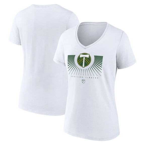 Women's White Portland Timbers Retreat V-Neck T-Shirt