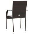 thumbnail image 2 of vidaXL 7 Piece Garden Dining Set Poly Rattan Brown, 2 of 7