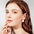 thumbnail image 3 of Lancharmed Silver Plated Cute Earrings for Womens,Square Earring Funny Gifts, 3 of 7