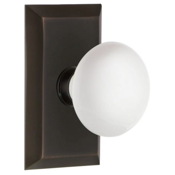 nostalgic warehouse stuwhi_sd_nk white porcelain solid brass single dummy knob with studio rose