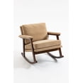 thumbnail image 6 of S-HOME Rocking Chair with Wood Frame and Upholstered Seat Ideal for Living Rooms and Sunrooms，khaki, 6 of 9