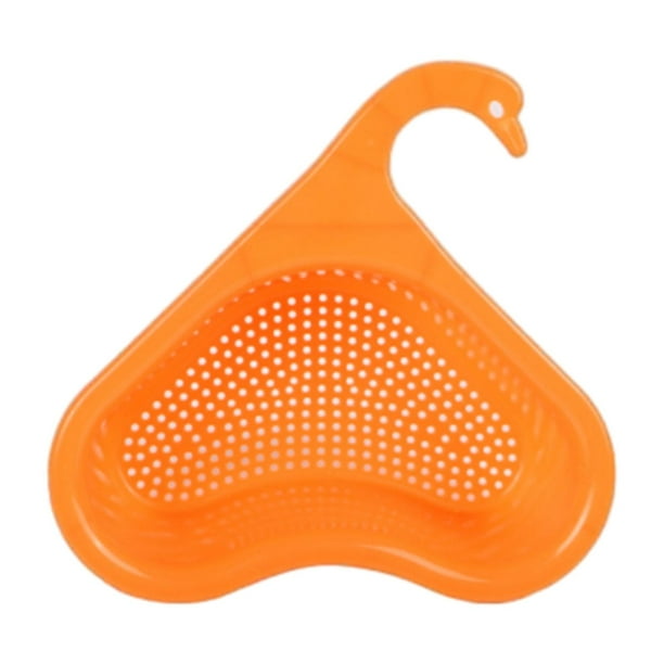 Colador de drenaje para fregadero de cocina, tapón de cesta, filtro, captador de alimentos Naranja