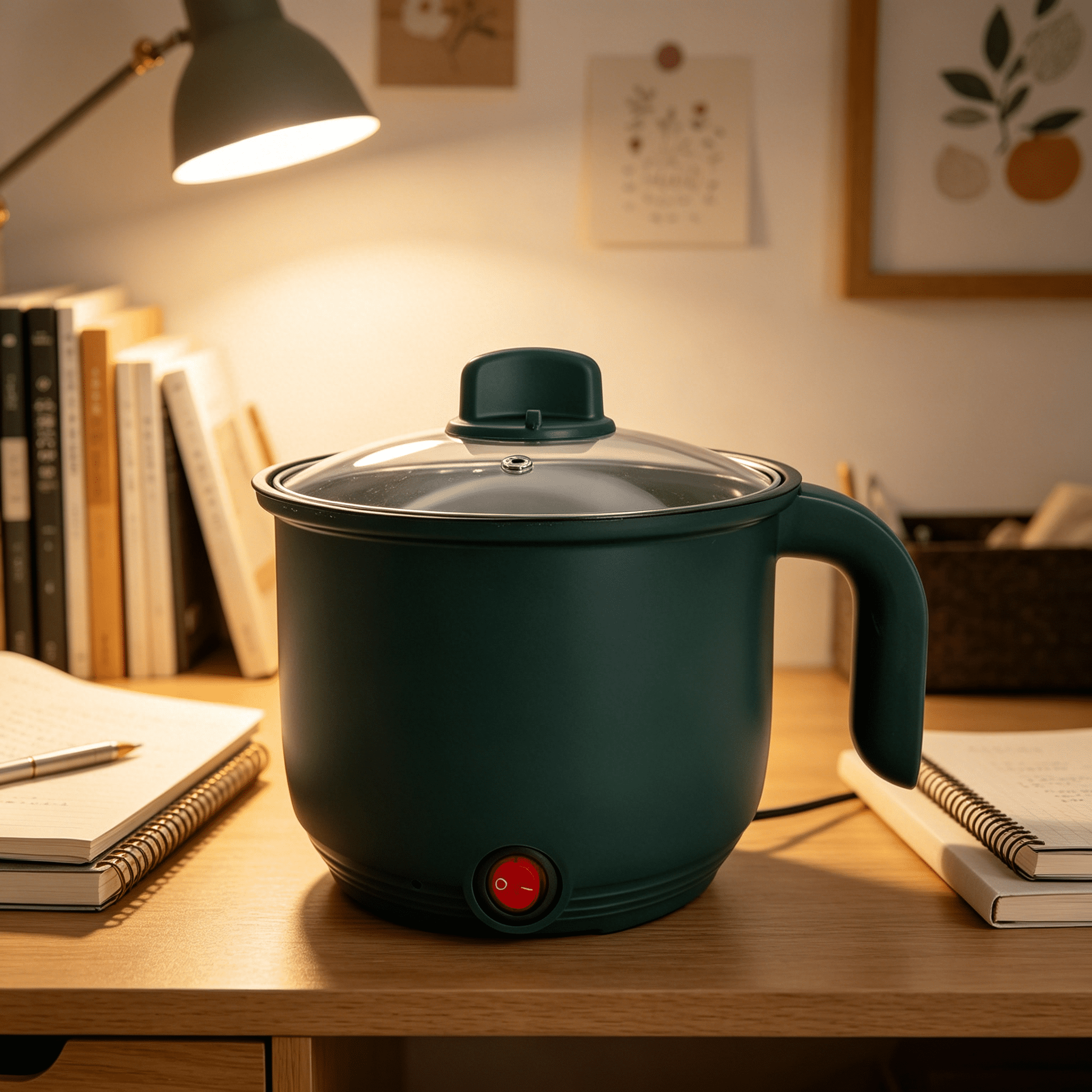 HIBIBUD 2026 New Rice Cooker Mini Non Stick Pot,6.69X6.69X5.31Inch Electric Cooking Pot,Multi-Functional Pot for Dorm Office Travel,For Home, Dorm, Office (Green)