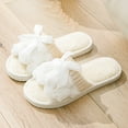 thumbnail image 6 of Chenyee Cute Bow Slippers for Women Soft Memory Foam Open Toe Non Slip Fuzzy House Slide Shoes, 6 of 7