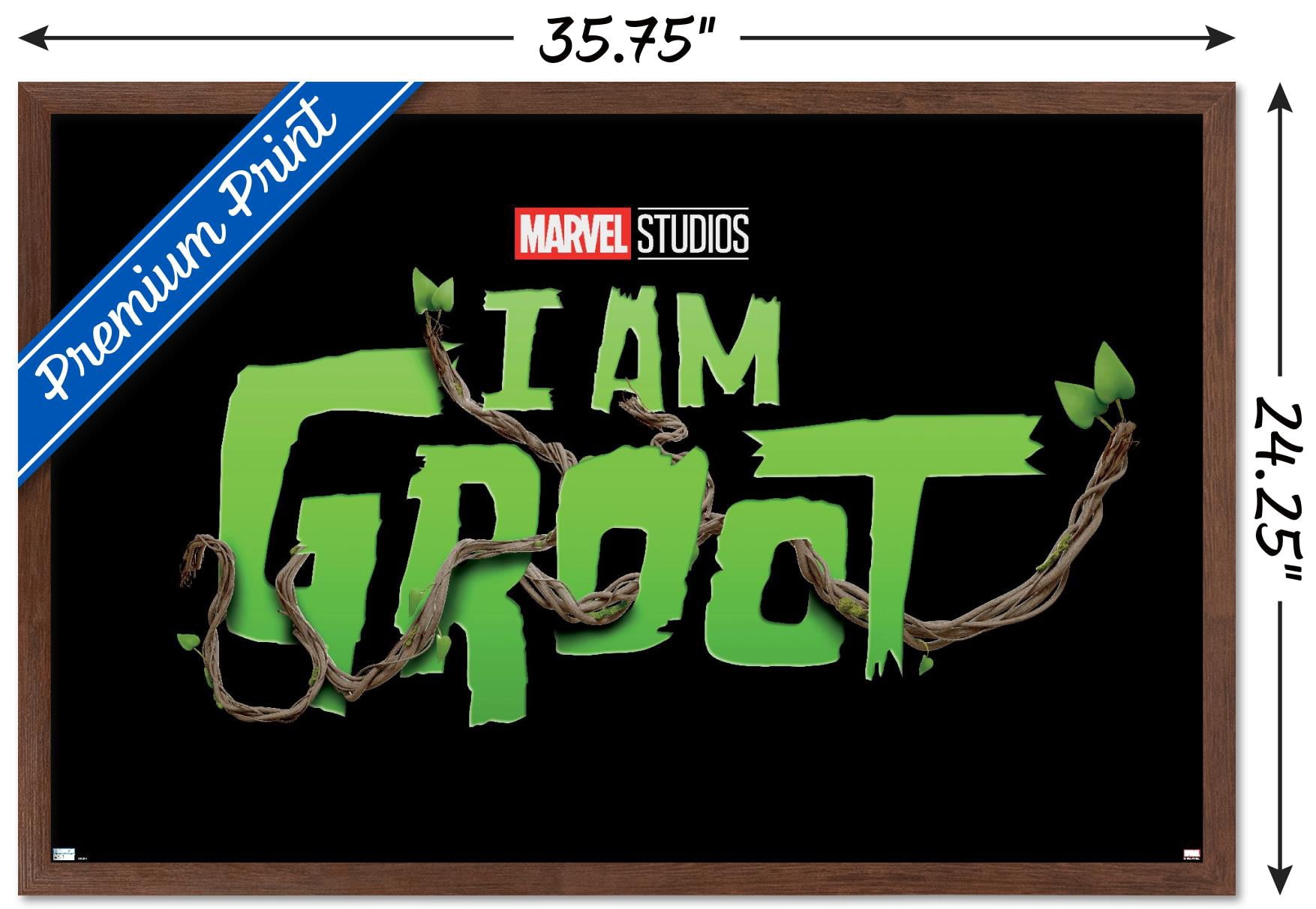 Marvel I Am Groot - Logo Wall Poster, 22.375" x 34", Framed
