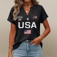 thumbnail image 5 of Iaqnaocc Womens Shirts 250 Anniversary Usa 4th Of July Short Sleeve America 250 Shirt V Neck Patriotic 250 anniversary usa flag Tees Retro Summer July 4th Celebration Tee Tops Black M, 5 of 6