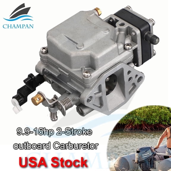 CHAMPAN Carburetor for yamaha 9.9hp 15hp T9.9 T15 2-stroke outboard Engine 63V-14301-00 fits Parsun 2-stroke 9.9HP and 15HP boot engines Sierra 18-34603