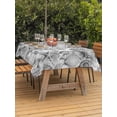 thumbnail image 3 of Outdoor Tablecloth with Umbrella Hole for Patio/Picnic/Party/Camping, Gray Coastal Waterproof Table Cloth Rectangle Table Cover Washable, Summer Beach Starfish Conch Shell Ocean (60"x 102"), 3 of 9