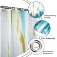 thumbnail image 5 of Teal Blue Shower Curtain, Teal White Gold Brush Strokes Graffiti Oil Painting Modern Art Abstract Bathroom Curtain Waterproof Fabric Machine Washable with Hooks, 36" Wx72 L, 5 of 6