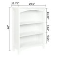 thumbnail image 7 of eHemco 3 Tier Storage Shelf Bookcase with 2 Arched Supports, 40 Inches Height, White, 7 of 7