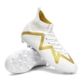 thumbnail image 3 of Zapatos de fútbol profesionales ultraligeros para hombre, botas de entrenamiento de tobillo, tacos de fútbol, zapatos deportivos Unisex, antideslizantes, 3 of 5