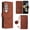Brown, variant on MonsDirect for 7.6 inch Samsung Galaxy Z Fold 3 2022 2021 Case, Slim Suede Leather Stand Folio Cover with Auto Sleep/Wake Card Slots & Hand Strap Anti-Fall Protective Case for Galaxy Z Fold 3, Green
