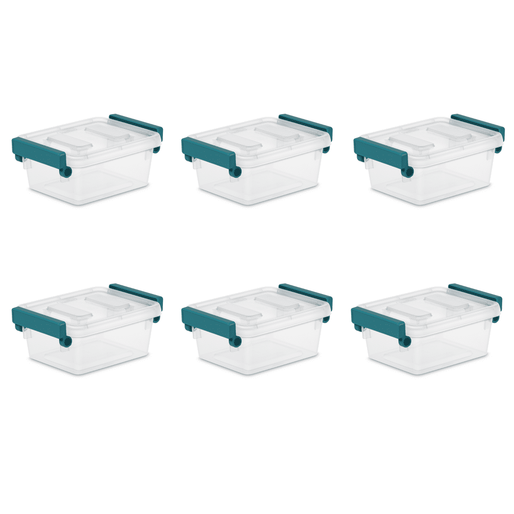 Sterilite 1.2 Qt. Modular Latch Box Clear Case of 6