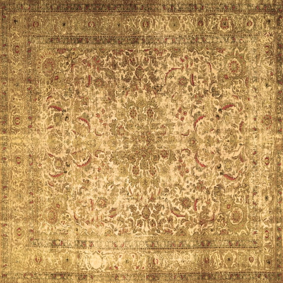 Ahgly Company Indoor Square Persian Brown Traditional Area Rugs, 7' Square
