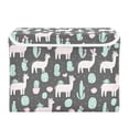 thumbnail image 7 of Yayeee Collapsible Cube Storage Bin with Lid Fabric Closet Decorative Basket with Handles, Cute Llamas Pattern, 7 of 7
