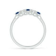 thumbnail image 2 of ANGARA Natural Half Eternity Five Stone Sapphire and Diamond Wedding Band in 14K White Gold for Women (Size-2.8mm) | September Birthstone, Anniversary, Jewelry Gift for Women | Natural Sapphire Ring, 2 of 12