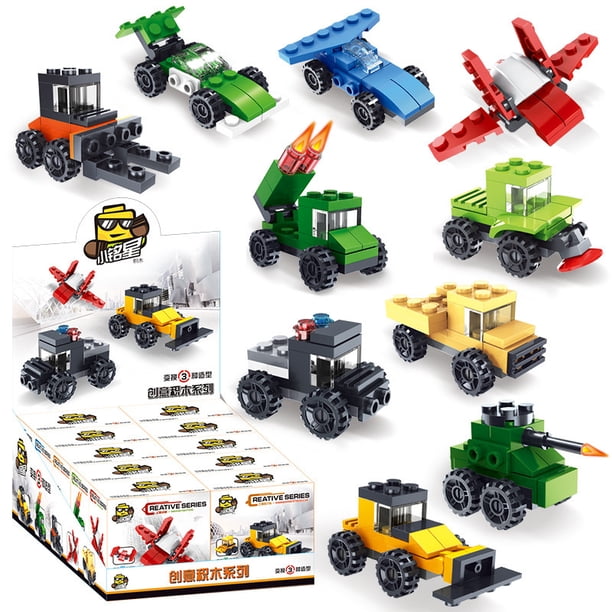 Juguetes de bloques de construcción para niños, ensamblaje de partículas pequeñas, serie de tanques para niños, 10 cajas (Xiaomingxing 52000), caja