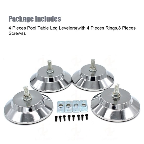 Pack of 4 Metal Pool Pieces Detachable Metal Pool Desk Leg Leveler Detachable 5-inch Dustproof Height Adjustable Table Tennis Desk Protecting Foot Mat