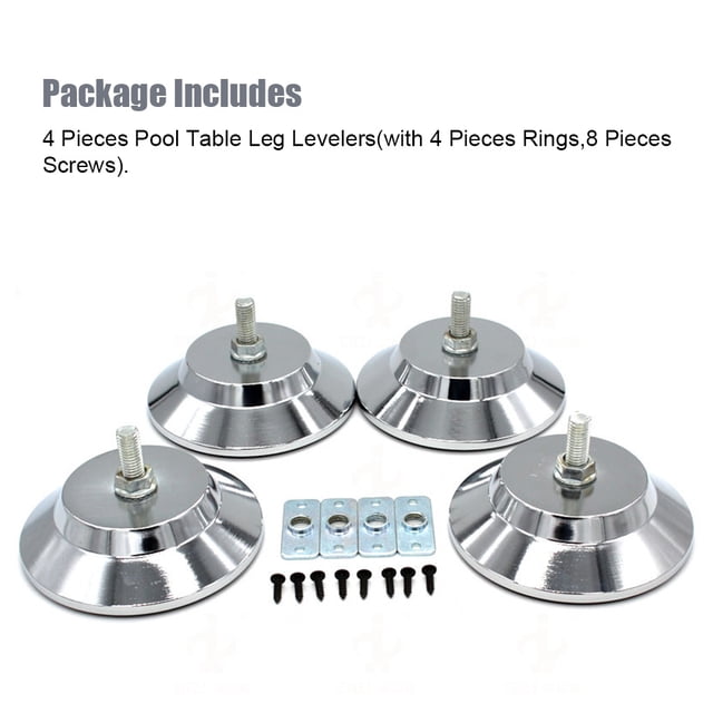 Pack of 4 Metal Pool Pieces Detachable Metal Pool Desk Leg Leveler Detachable 5-inch Dustproof Height Adjustable Table Tennis Desk Protecting Foot Mat