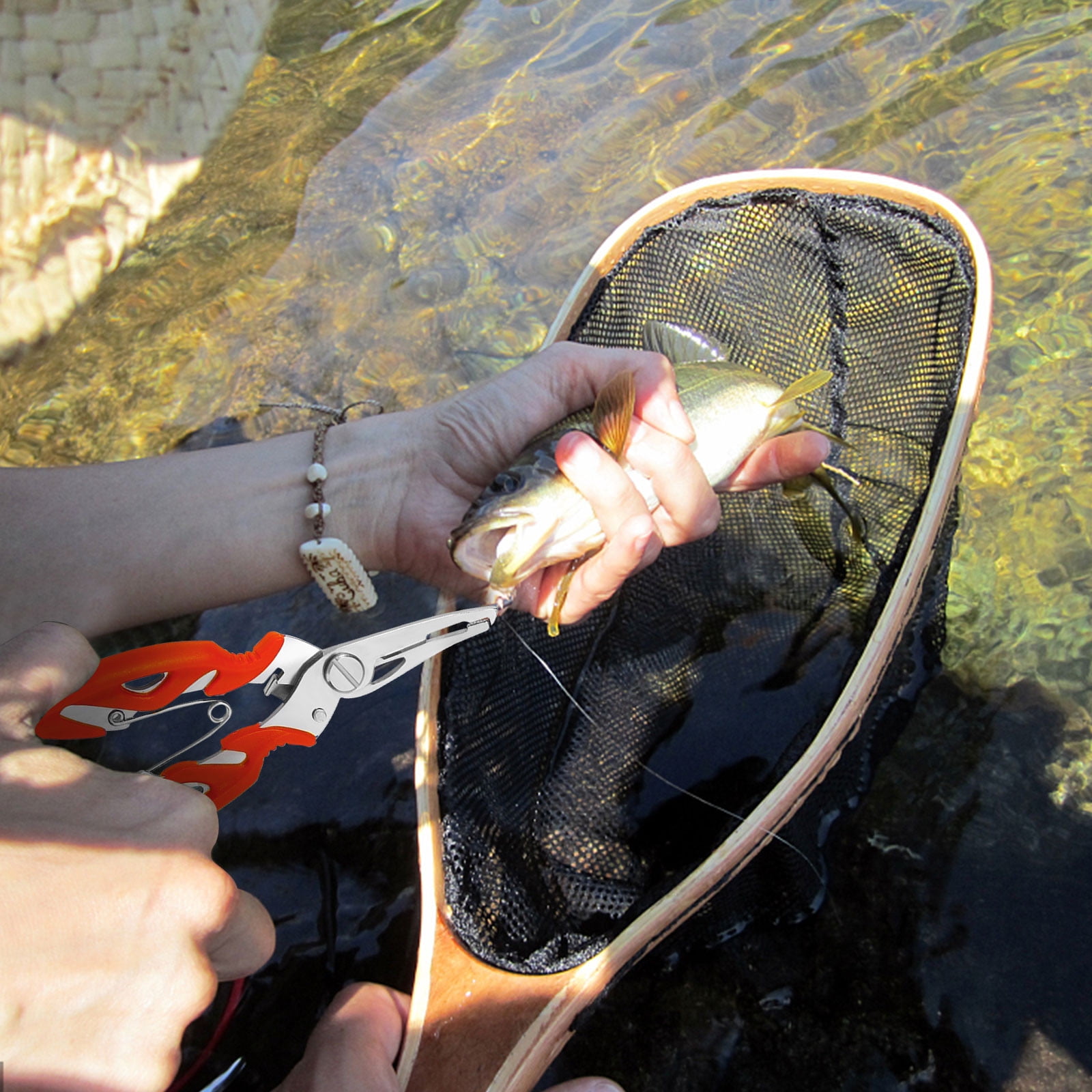 2-Pack Stainless Steel Multi-Tool Fishing Pliers - Line Cutter, Hook Remover, Split Ring Opener, With Lanyard