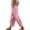 Pink, variant on Women's Cotton Linen Pants, Elastic Drawstring Waist Casual Solid Color Trousers with Side Pockets, Spring Summer Lounge Pants for Women, Comfortable Daily Wear Pants Blue L