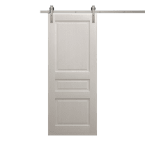Modern Barn Door 18 x 80 inches | Ego 5012 Painted White Oak | 6.6FT Silver Rail Track Heavy Hardware Set | Solid Panel Interior Doors