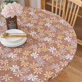thumbnail image 3 of MKDER-Oval Nappe en Vinyle à Bord Élastique avec Support en Flanelle – Nappe Ajustée en PVC Imperméable et Anti-Huile avec Couverture en Plastique (Convient aux Tables jusqu'à 42 Pouces L x 60 Pouces H), 3 of 4