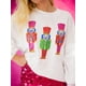 thumbnail image 2 of Sudadera de manga larga para mujer, informal, cálida, con cuello redondo, con lentejuelas y personajes de dibujos animados, para invierno, otoño, vacaciones de Navidad, 2 of 4