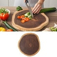 thumbnail image 1 of Product classification Round Wood Cutting Board Chopping Board With Juice Multipurpose Serving Board For Charcuterie Pizza Meat Bread & Vegetables Non Base, 1 of 7